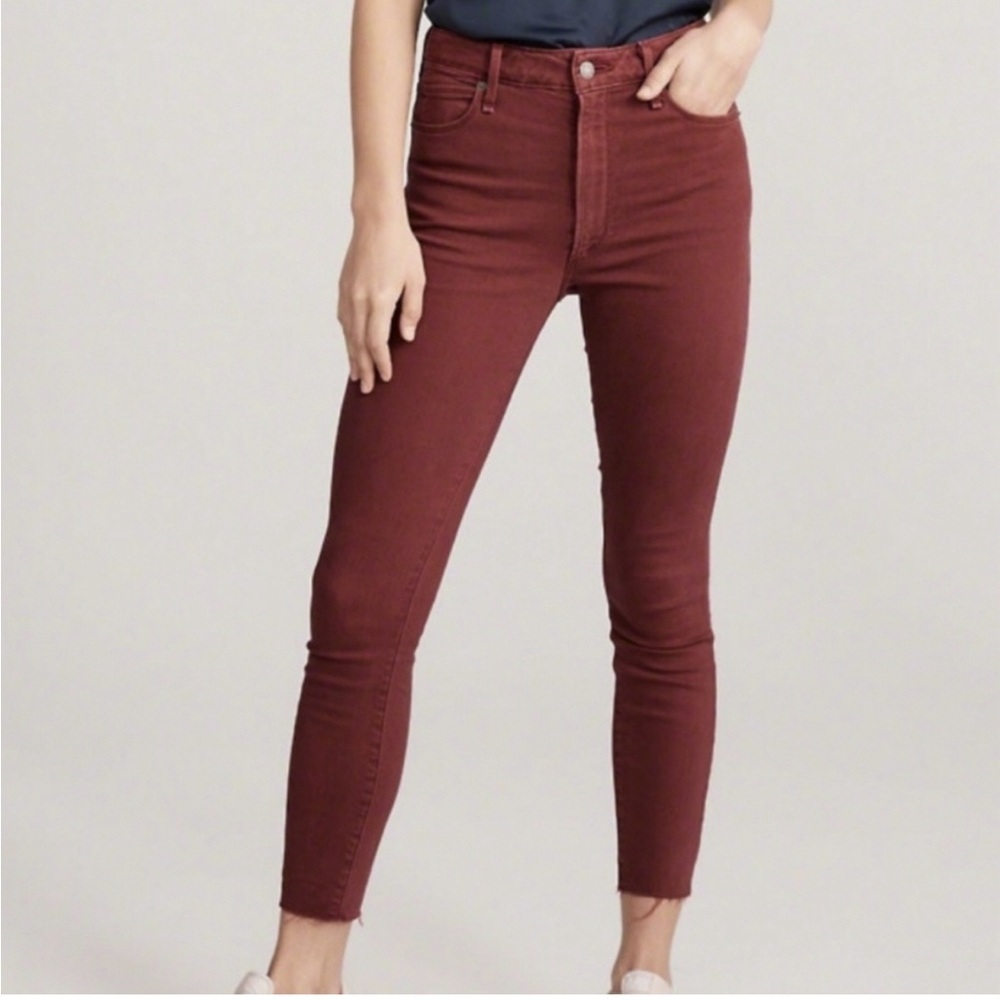 Abercrombie and Fitch Simone high rise ankle jeans size 27/4 red